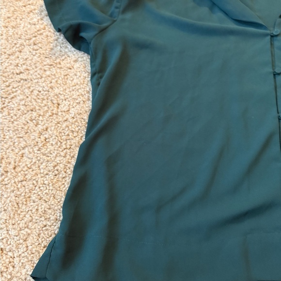 Lulu's Blue Short Sleeve Button Down Shirt - Picture 5 of 6